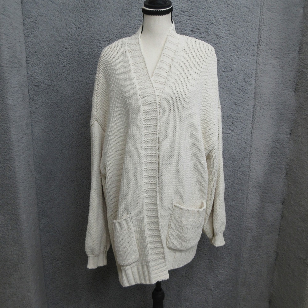 American Eagle Cardigan Sweater Womens XL Cream Excellent Oversized Chenille
